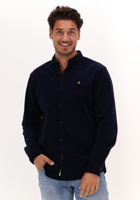 Donkerblauwe SCOTCH & SODA Casual overhemd SLIM-FIT FINE CORDUROY SHIRT - large