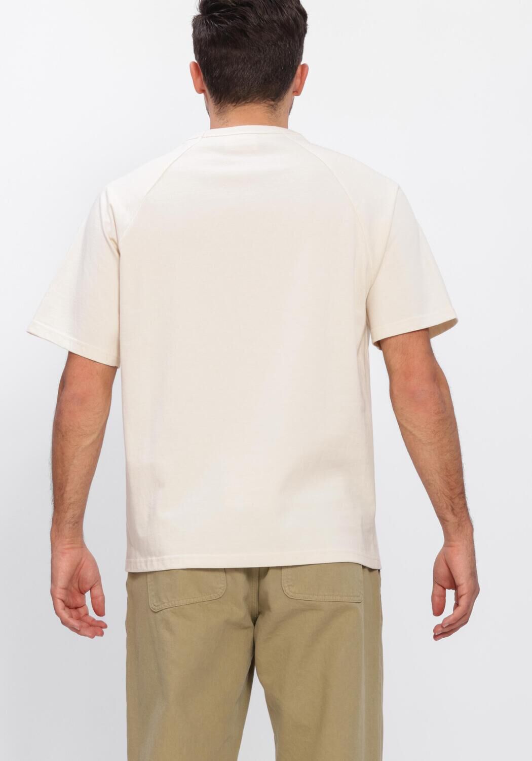 Ecru ANERKJENDT T-shirt AKVILLADS UNDYED SS TEE - large