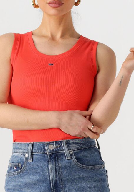 Oranje TOMMY JEANS Top TJW ESSENTIAL RIB TANK EXT - large