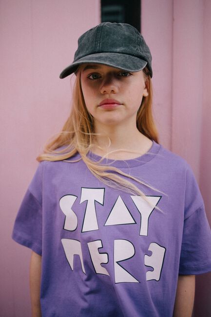 Paarse CALL ME FRANKIE T-shirt STAY HERE T-SHIRT - large