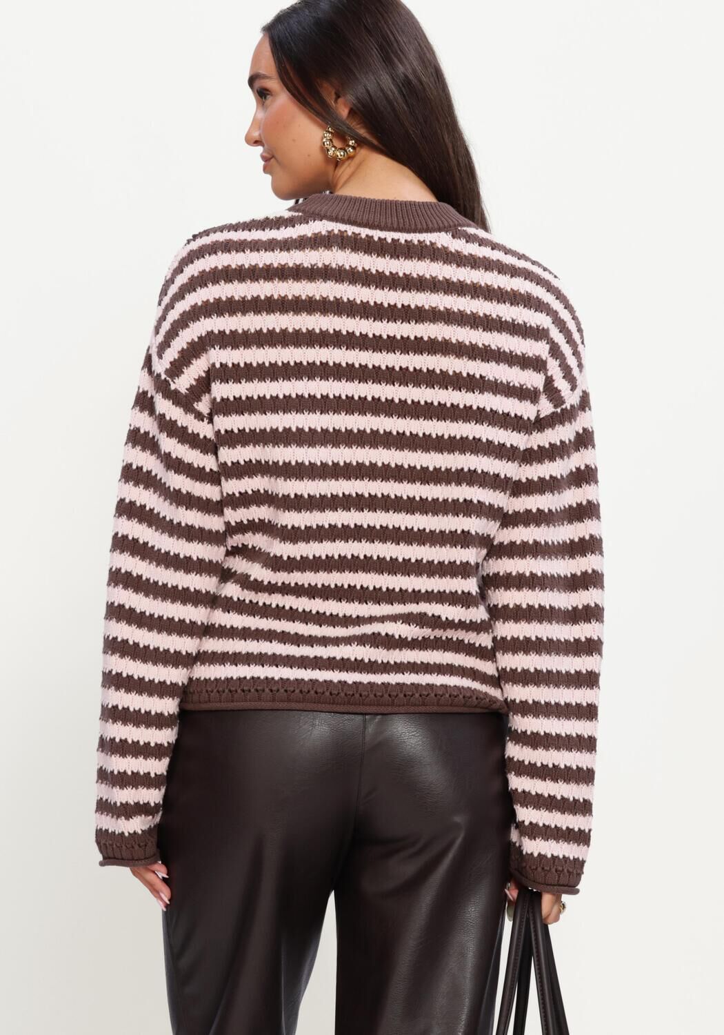 Bruine Y.A.S. Trui YASPORTA LS KNIT PULLOVER S - large