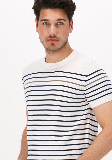 Witte DSTREZZED T-shirt CREW S/S CONTRAST STRIPE KNIT - large