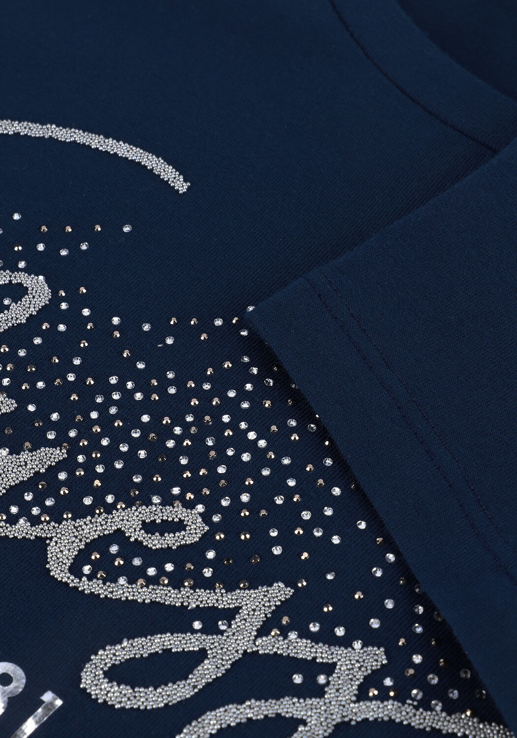 Donkerblauwe GUESS T-shirt SS CN CHLOE TEE - large