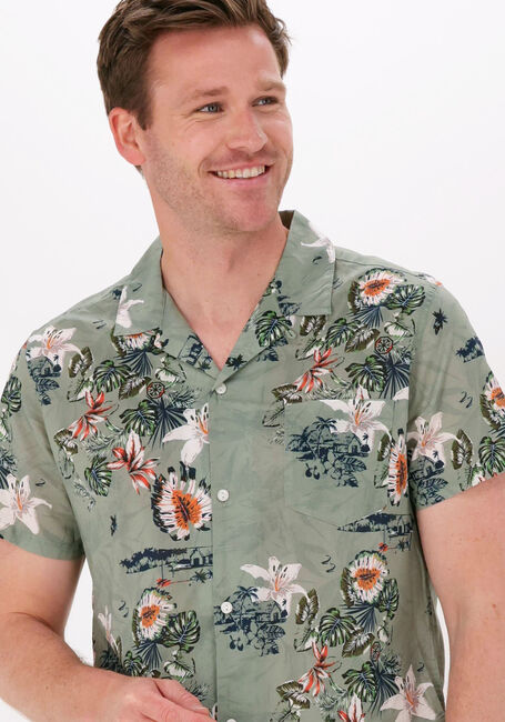Groene DSTREZZED Casual overhemd RESORT SHIRT S/S TROPICAL MIX VOILE - large