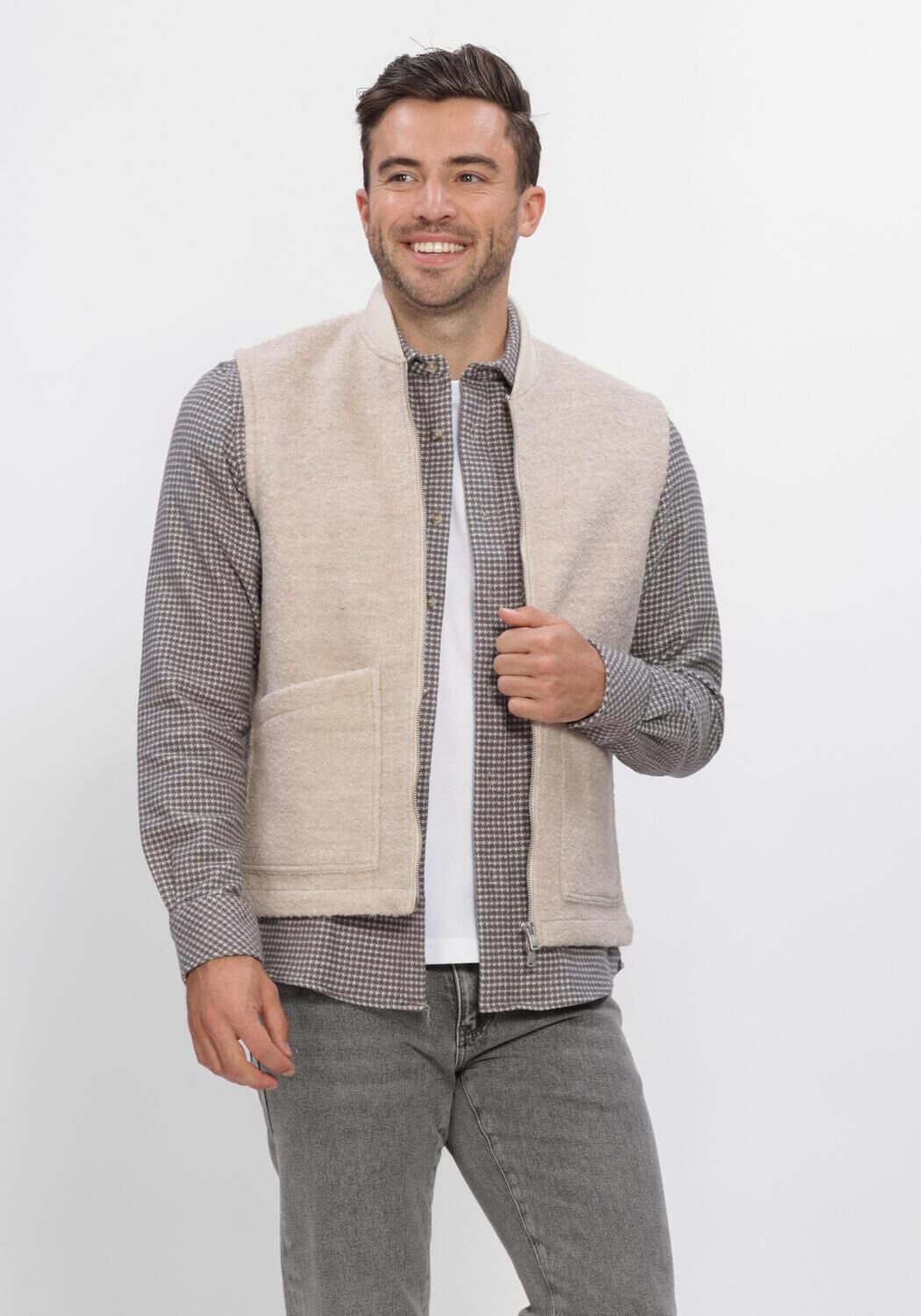 DSTREZZED Heren Jassen Ds_nils Teddy Vest Beige
