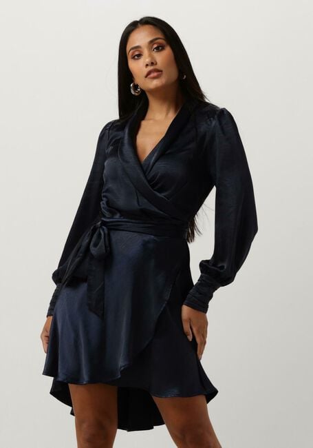 Donkerblauwe NOTRE-V Mini jurk SATIN DRESS  - large