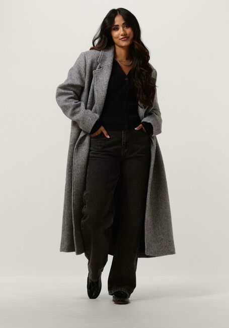 Grijze ALIX THE LABEL Mantel LONG WOOL COAT - large
