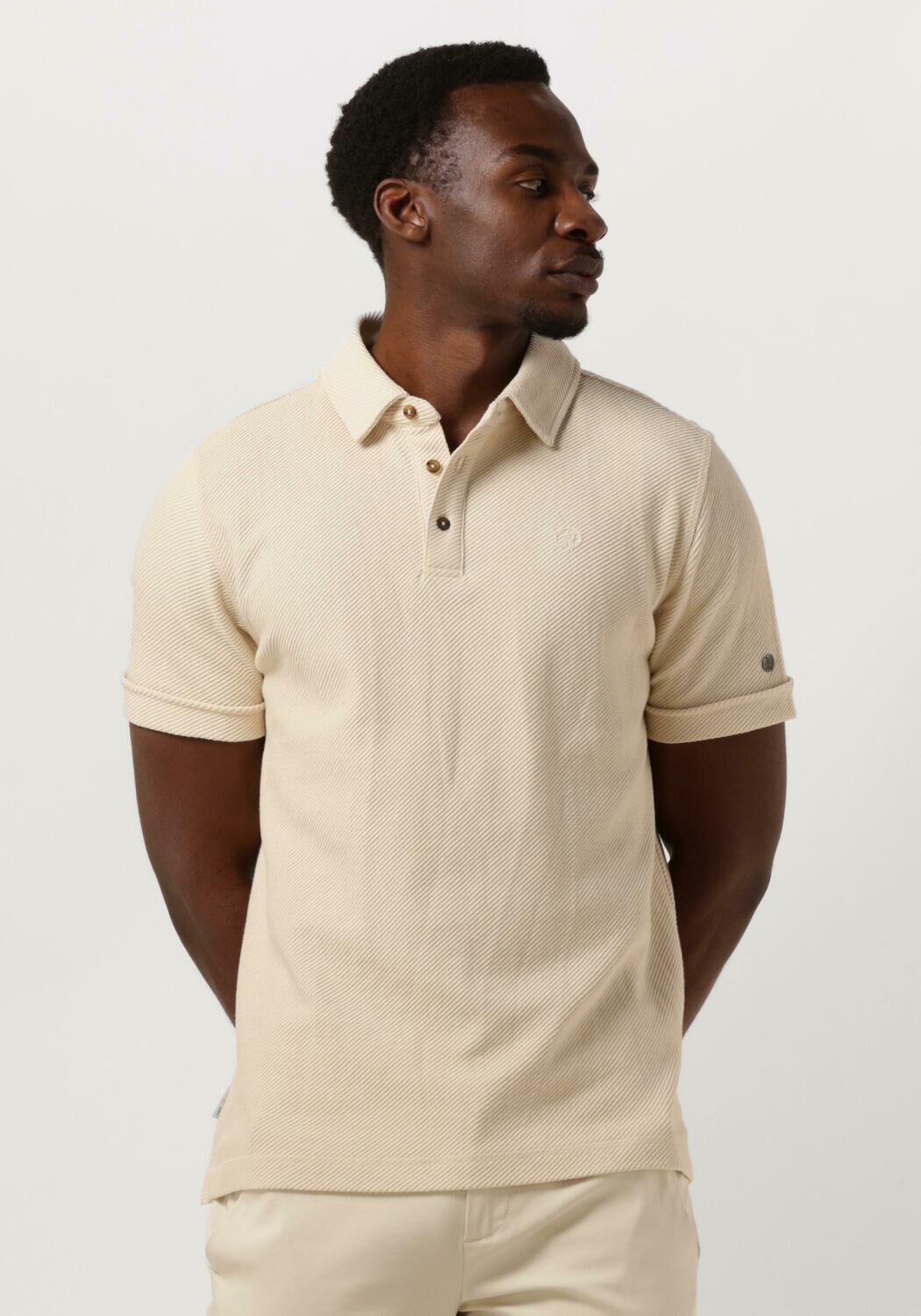 beige cast iron polo short sleeve polo twill