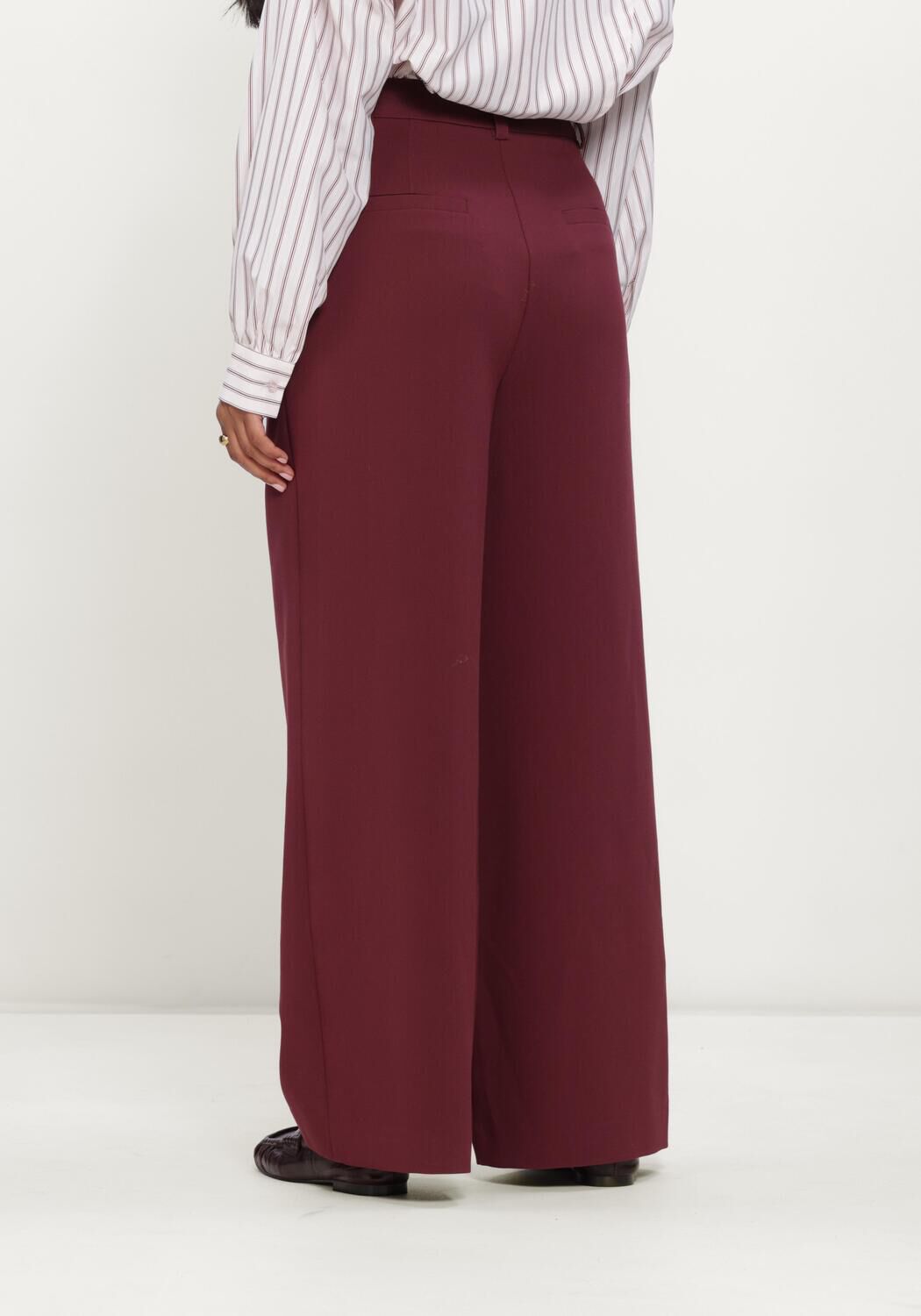 Bordeaux MODSTR&Ouml;M Wijde broek GALEMD WIDE PANTS - large