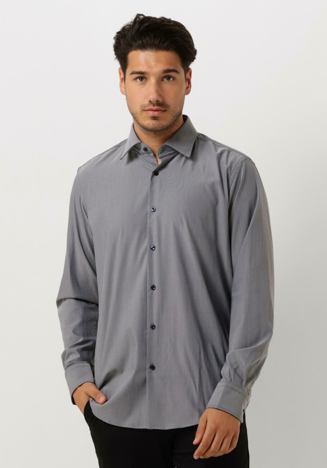 Boss Black Klassiek Grijs Overhemd voor elke gelegenheid Gray Heren