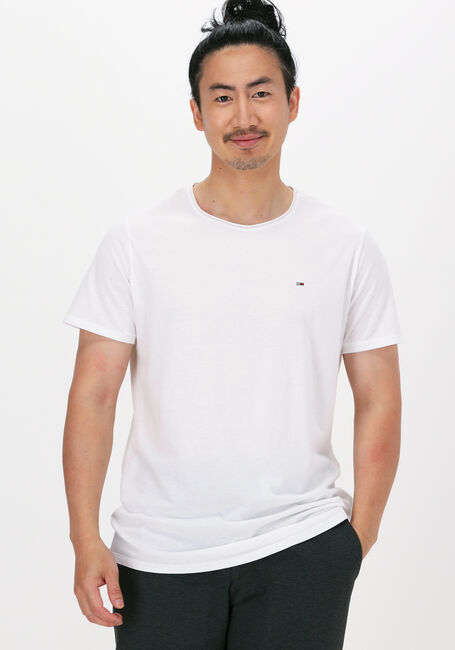 Witte TOMMY JEANS T-shirt TJM SLIM JASPE C NECK - large
