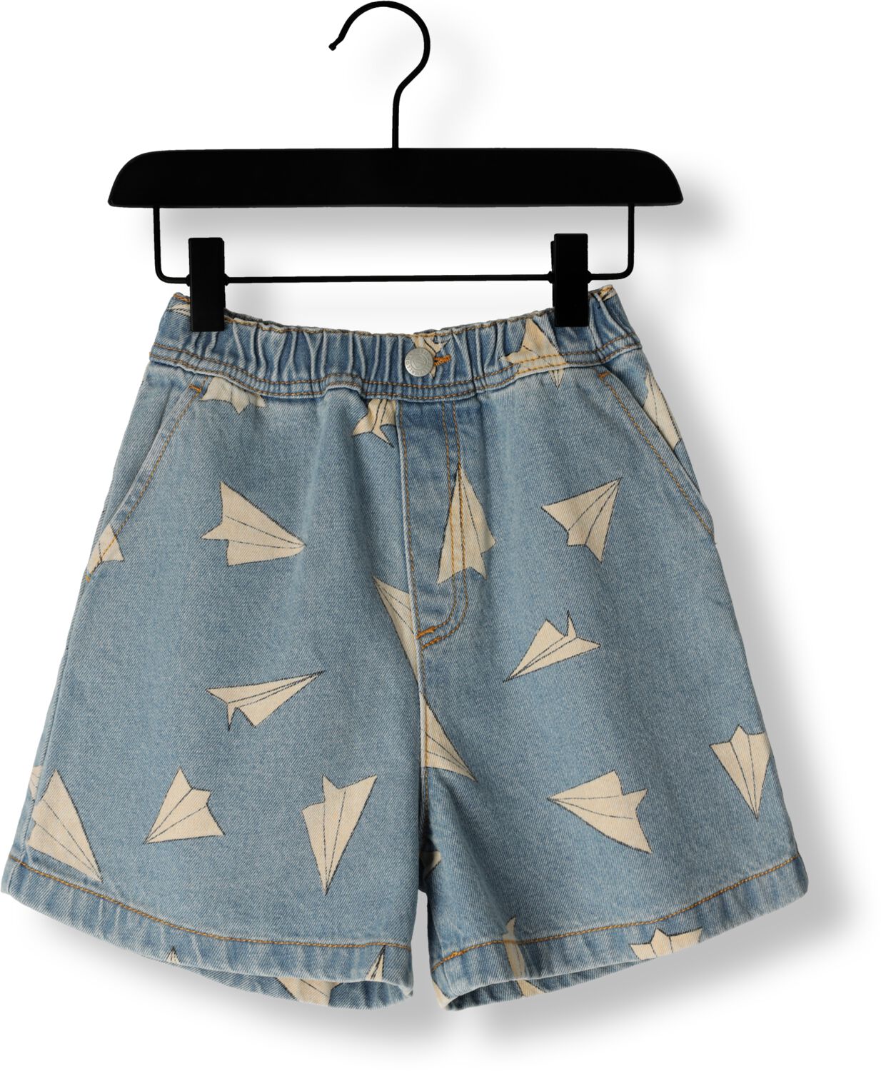 Jelly Mallow Meisjes Broeken Paper Airplane Denim Shorts Blauw-11Y