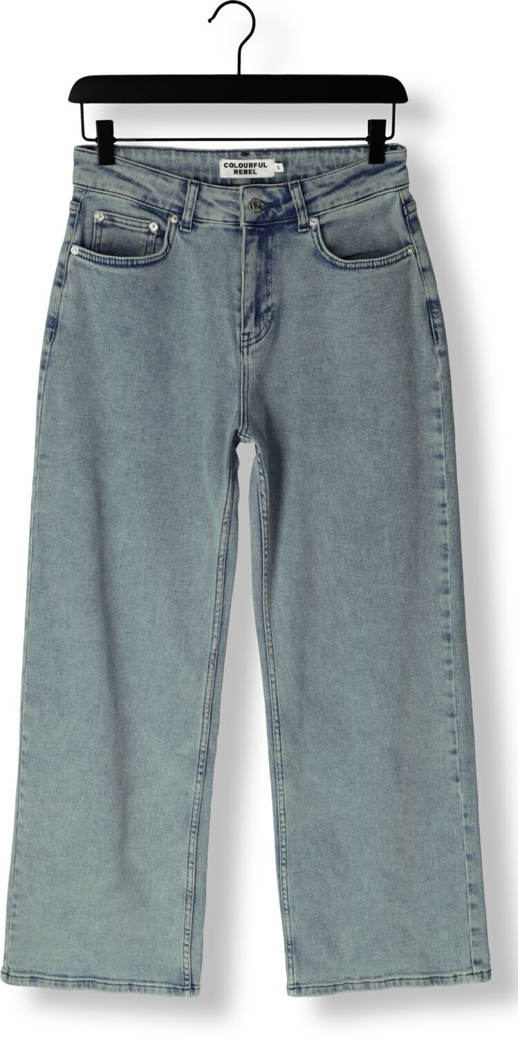 COLOURFUL REBEL Dames Jeans Gaias High Rise Wide Leg Denim Pants Donkerblauw