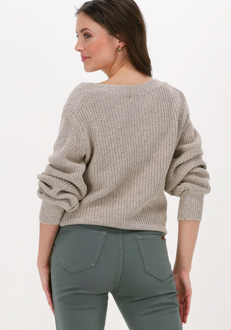 Grijze SIMPLE Trui KNITTED SWEATER SOLIS STRUC - large