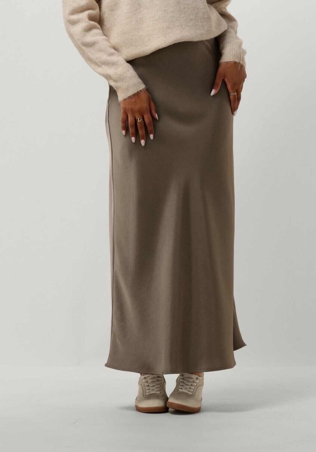 NEO NOIR Dames Rokken Vicky Heavy Sateen Skirt Taupe