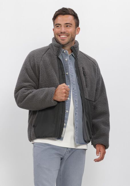 Donkergrijze BUTCHER OF BLUE Trui REESE FLEECE JACKET - large