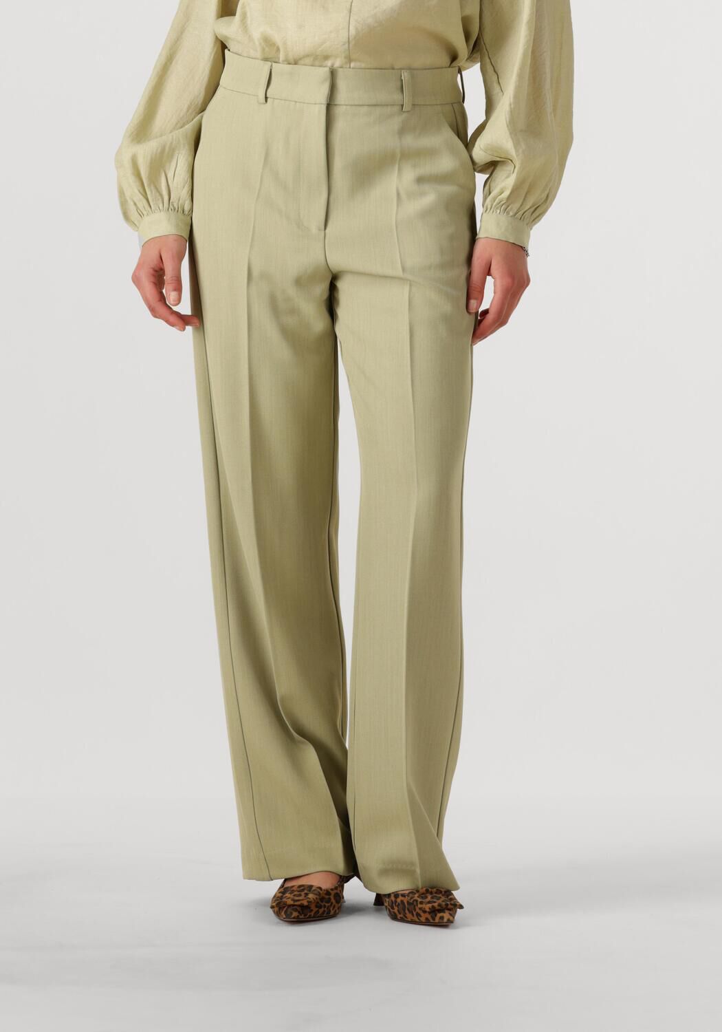 Aaiko straight high waist pantalon lichtkaki