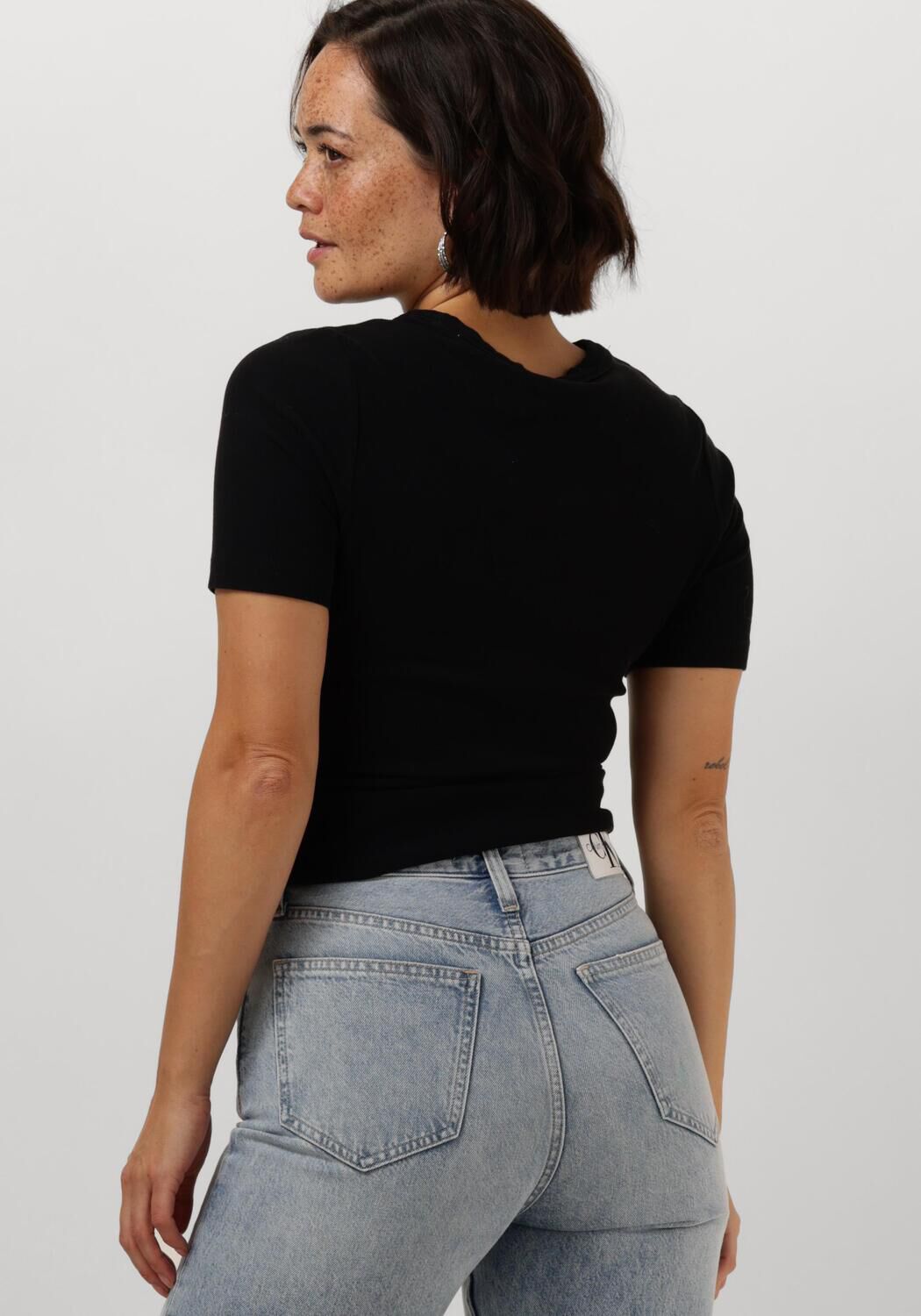 CATWALK JUNKIE Dames Tops & T-shirts Ribbed Tee Zwart