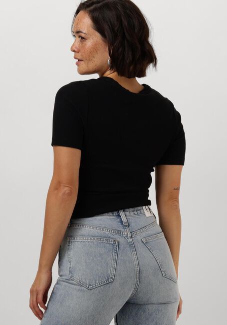 Zwarte CATWALK JUNKIE T-shirt RIBBED TEE - large