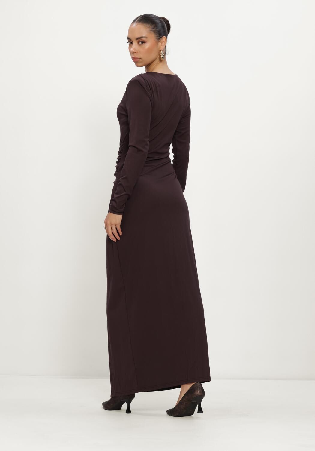 Bruine FREEBIRD Midi jurk DONNE - large