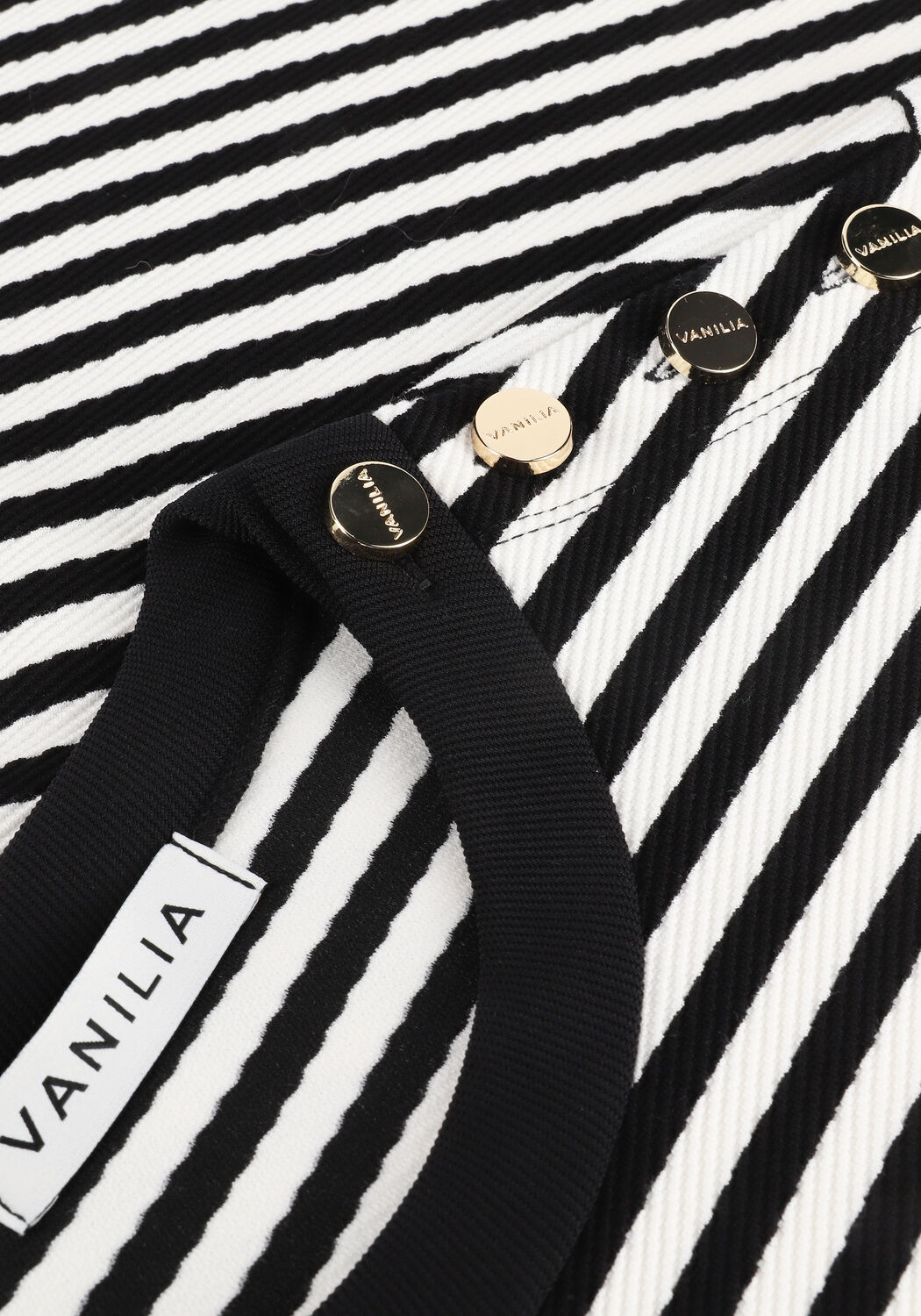 Zwarte VANILIA T-shirt STRIPED SHORT SLEEVE TRICO - large