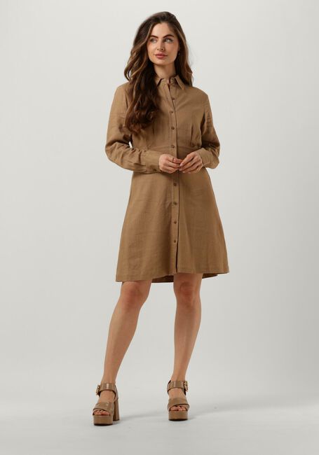 Bruine SELECTED FEMME Mini jurk SLFELOISA LS SHORT SHIRT DRESS - large