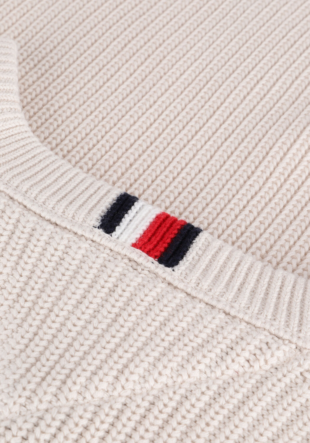 Beige TOMMY HILFIGER Trui RIB TEXTURE CREW NECK - large