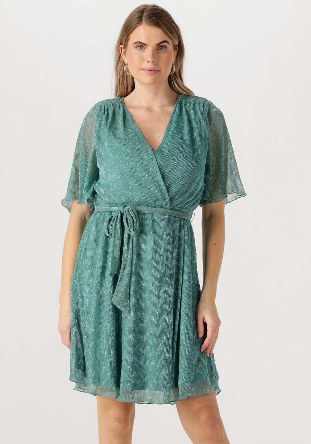 Freebird korte jurk met glitter turquoise