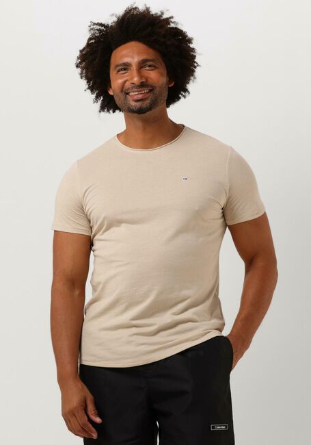 Beige TOMMY JEANS T-shirt TJM SLIM JASPE C NECK - large