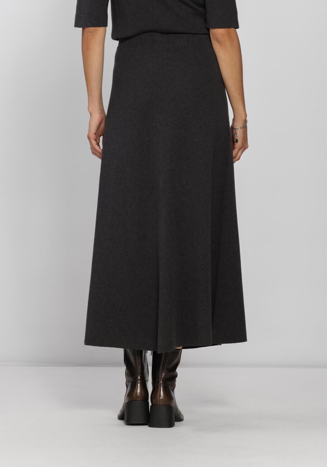 KNIT-TED Dames Rokken Veerle Skirt Donkergrijs