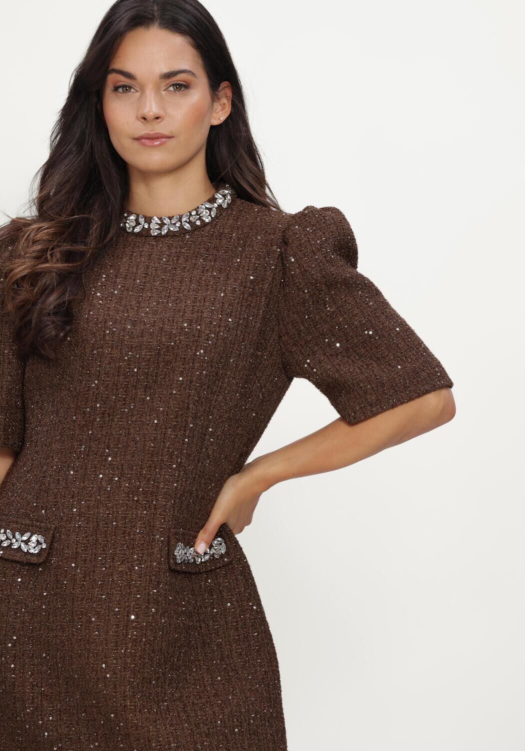 Bruine LINA LOCCHI Mini jurk LL-BELINE - large