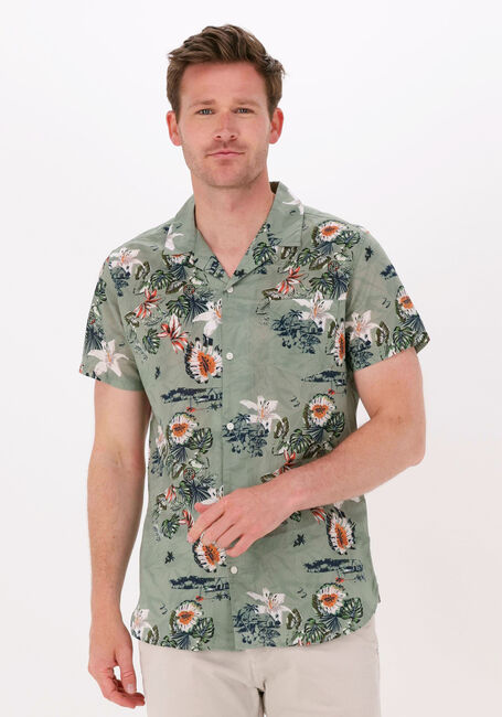 Groene DSTREZZED Casual overhemd RESORT SHIRT S/S TROPICAL MIX VOILE - large