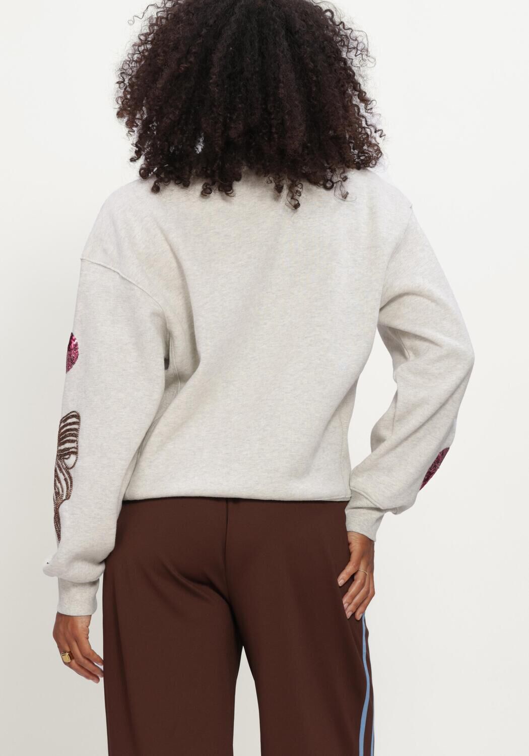 Lichtgrijze POM AMSTERDAM Sweater SASCHA TAKE THE STAGE - large