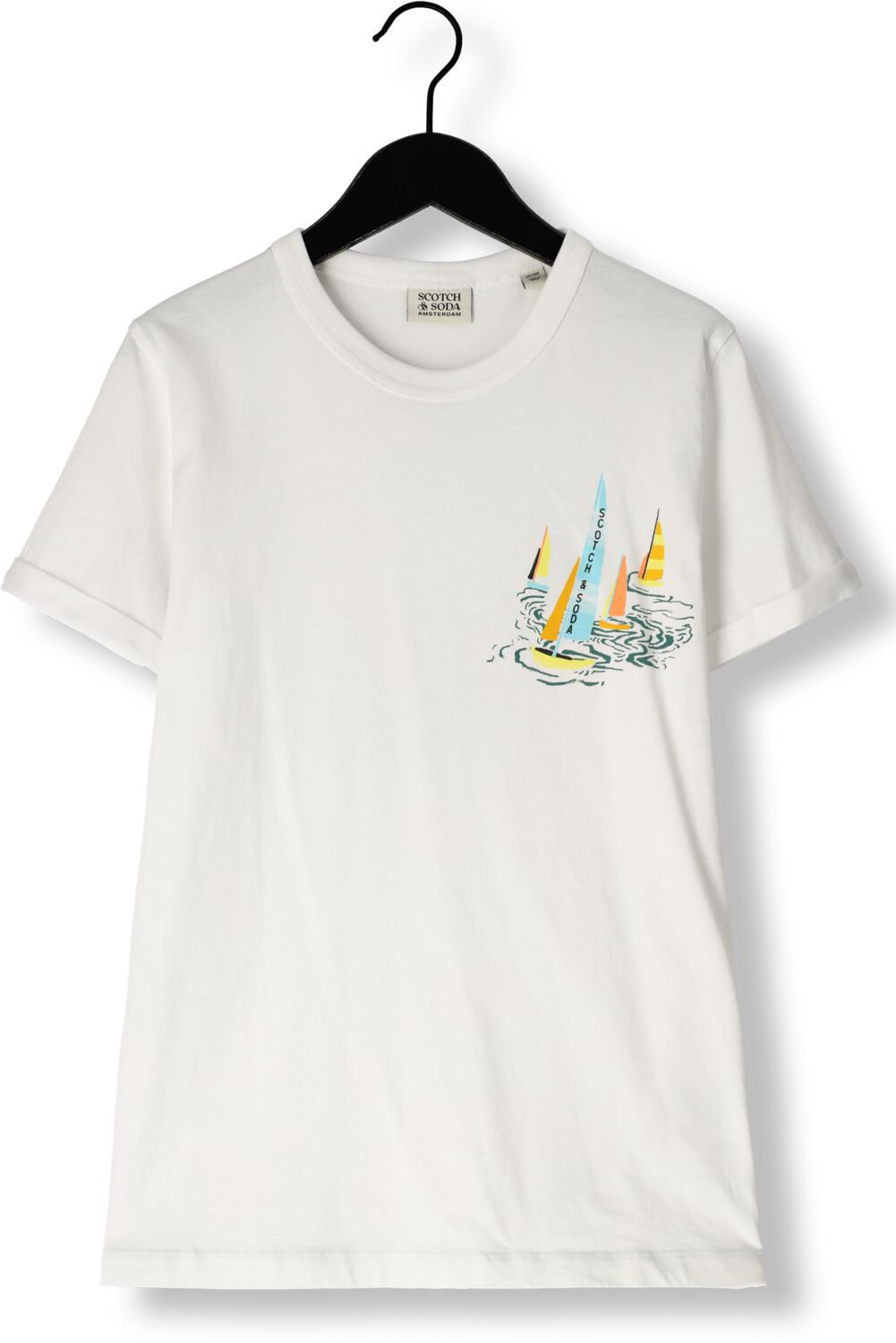 SCOTCH & SODA Jongens Polo's & T-shirts Cotton In Conversion Artwork Tshirt Wit