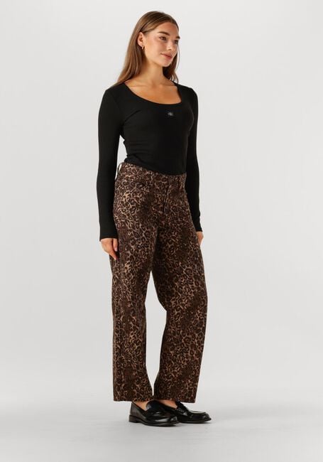 Zwarte CALVIN KLEIN Top LS WOVEN LABEL 2X2 RIB SCOOP NEC - large