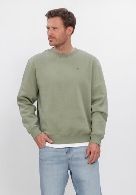 Olijf TOMMY JEANS Trui TJM REG S FLAG CREW EXT - large
