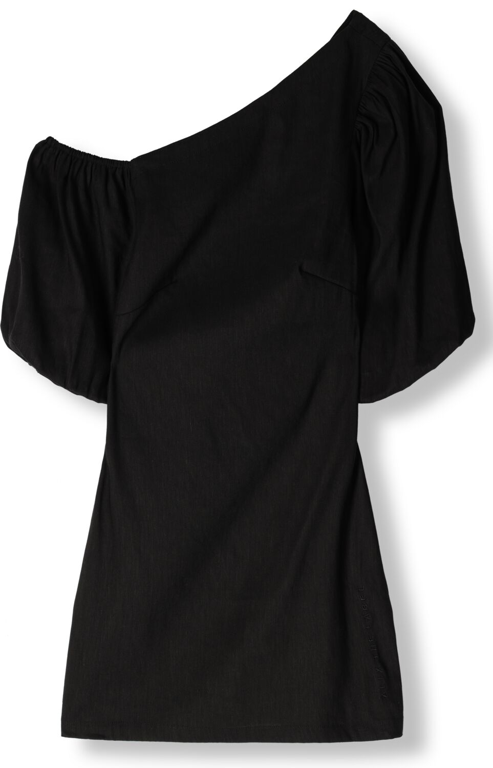ALIX THE LABEL Dames Jurken Ladies Woven Balloon Sleeve Linen Dress Zwart