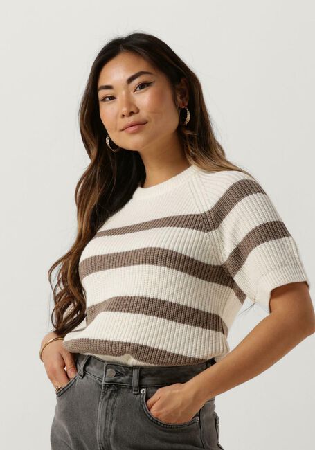 Witte SELECTED WOMEN Trui SLFBLOOMIE SS KNIT O-NECK - large