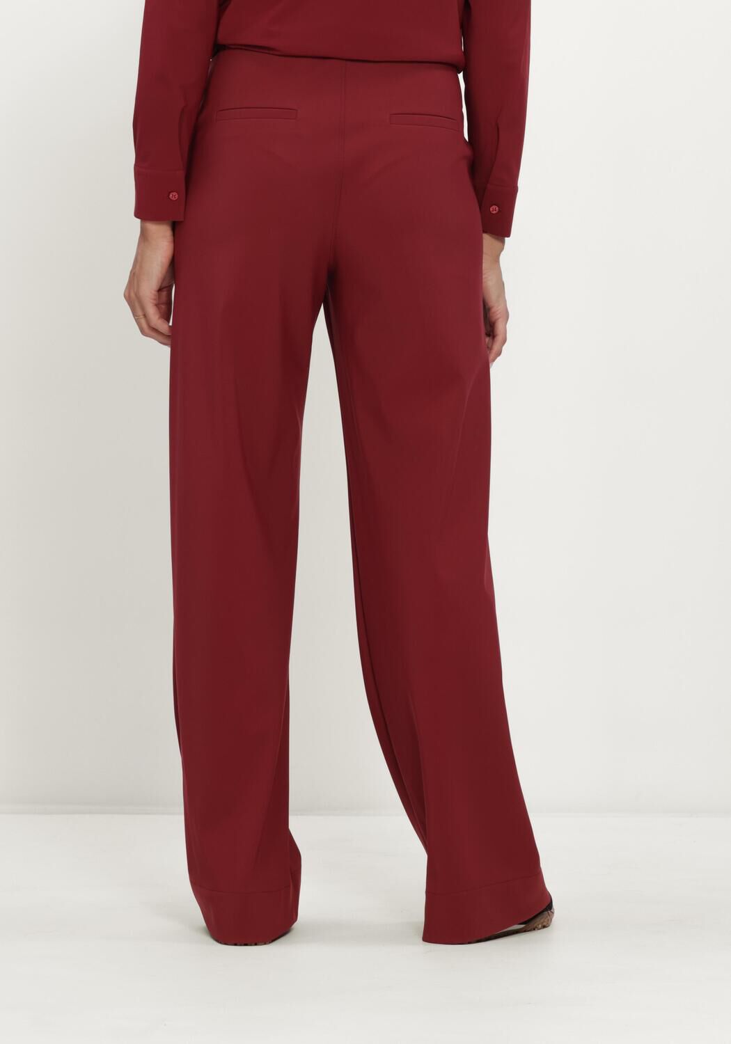Bordeaux STUDIO ANNELOES Wijde broek LEXIE BONDED TROUSERS - large