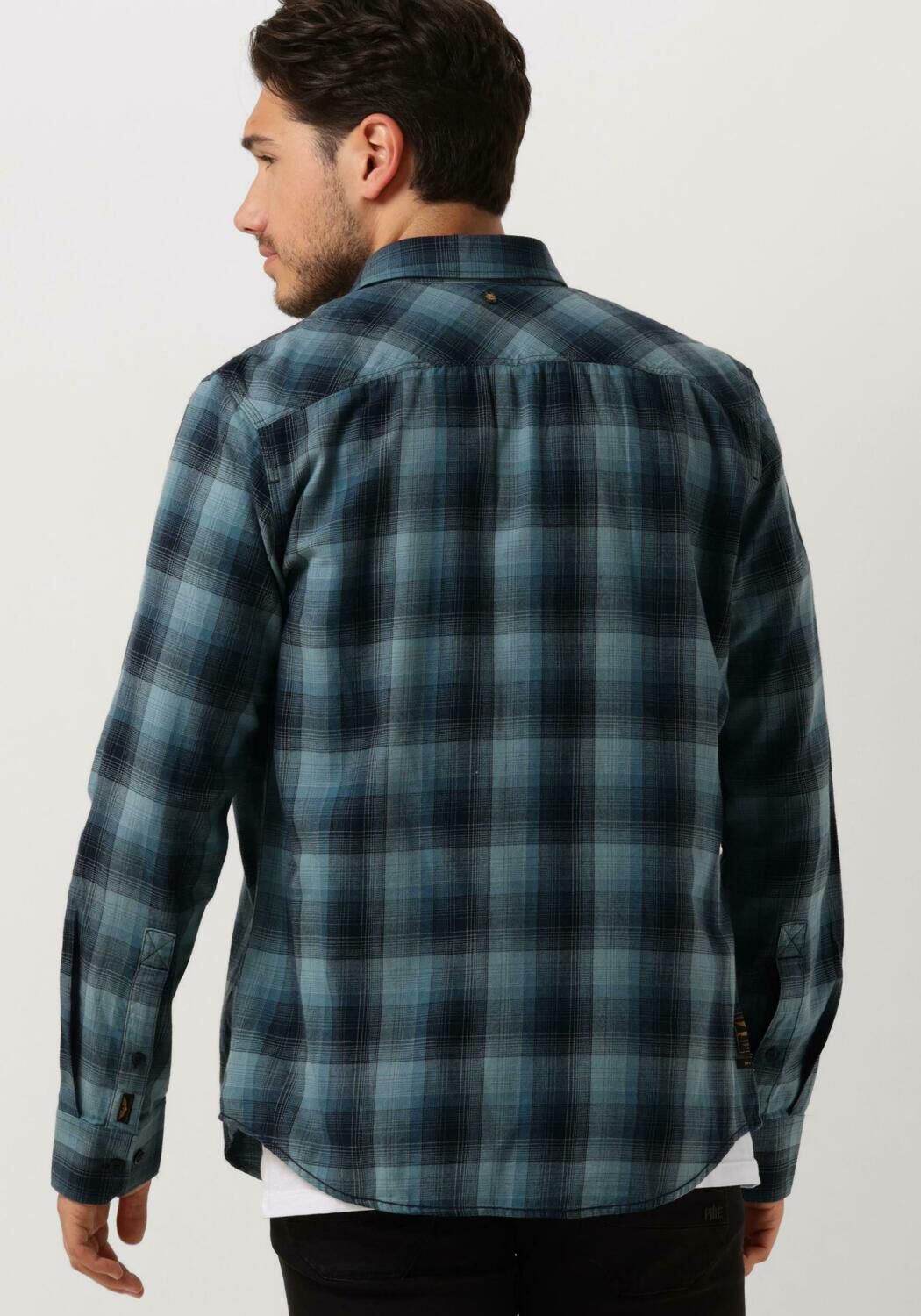 PME LEGEND Heren Overhemden Long Sleeve Shirt Ctn Twill Check Lichtblauw