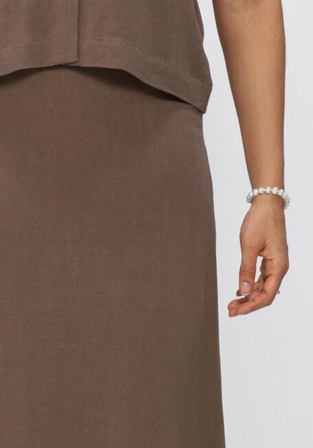 Bruine SELECTED WOMEN Maxirok SLFVIVA HW ANKLE LINEN BLEND SKIRT - large