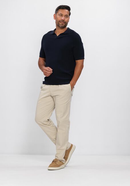 Donkerblauwe PROFUOMO Polo POLO OPEN COLLAR RIB - large