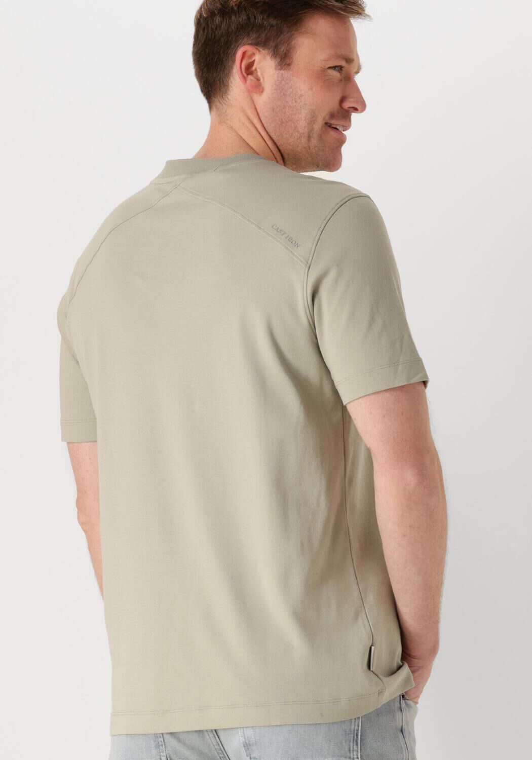 CAST IRON Heren Polo's & T-shirts Short Sleeve R-neck Regular Fit Interlock Groen