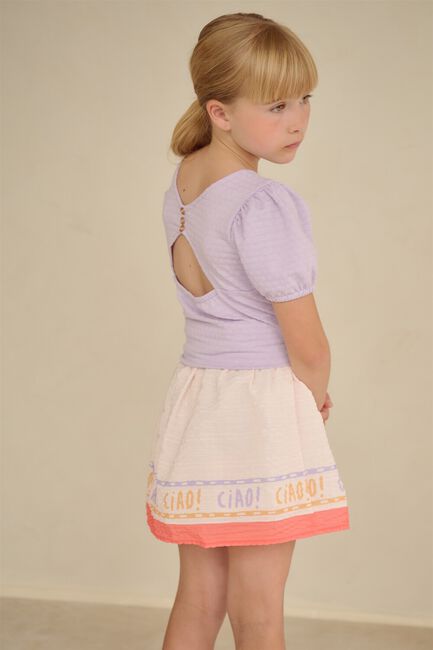 Paarse NONO T-shirt KIAMO DOTTED JERSEY TOP - large