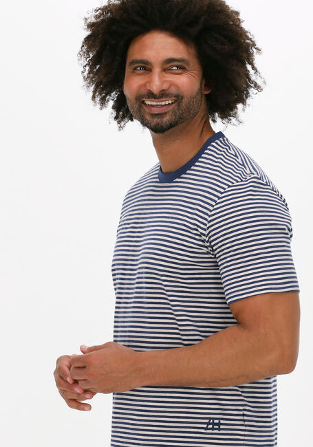 Blauwe SELECTED MEN T-shirt SLHRELAXBUTCH STRIPE SS O-NECK - large