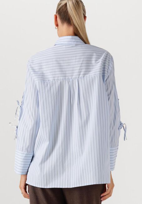 Lichtblauwe NEO NOIR Blouses SELINI MULTI STRIPE SHIRT - large