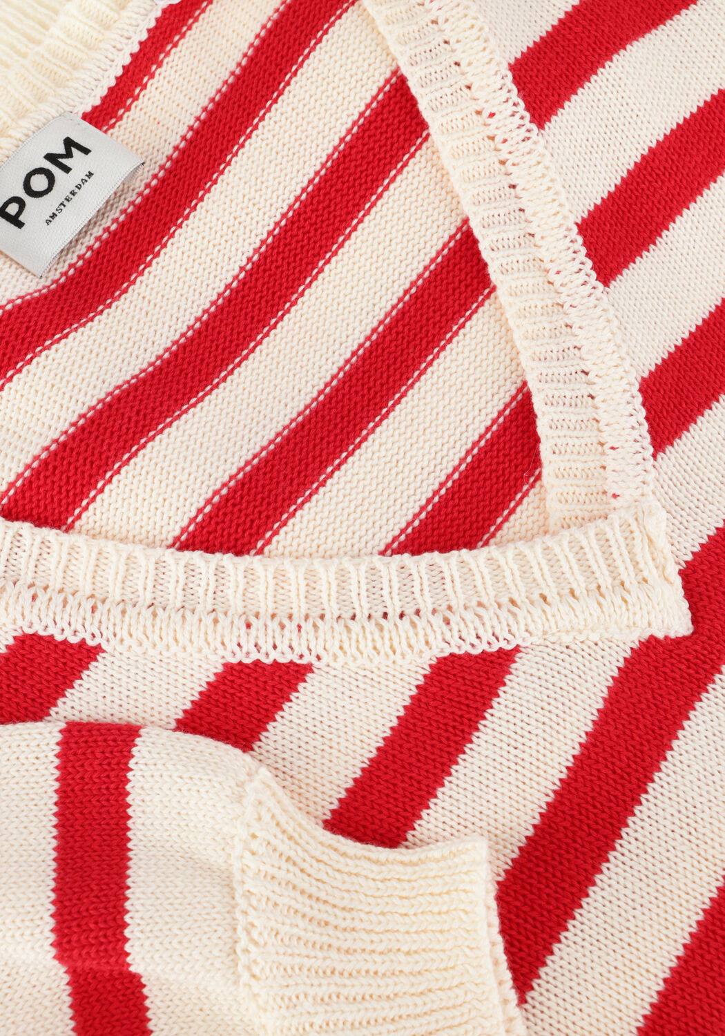 Rode POM AMSTERDAM Trui STRIPED SCARLET - large
