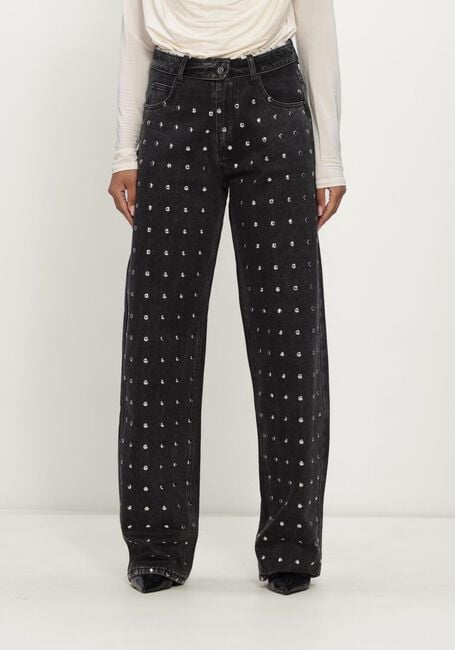 Zwarte HAUTE L'AMITI&Eacute; Straight leg jeans FLIP WAIST RIVET TALL JEANS - large