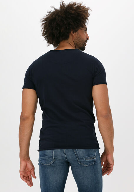 Donkerblauwe DSTREZZED T-shirt MC. QUEEN BASIC TEE ORGANIC SLUB JERSEY - large