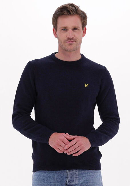 Donkerblauwe LYLE & SCOTT Trui CREW NECK LAMBSWOOL BLEND JUMP - large